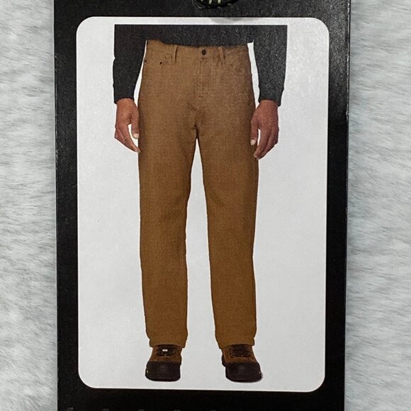 CAT Caterpillar Work Pants Mens 38 x 30 Brown Canvas Fleece Lined Insulated - Picture 5 of 12